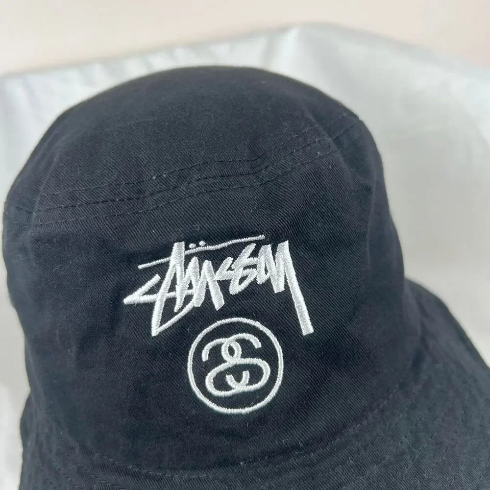 Stussy Black Bucket Hat With White Logo Size OS